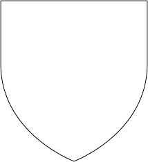 outline of shield shape with flat top and pointed bottom